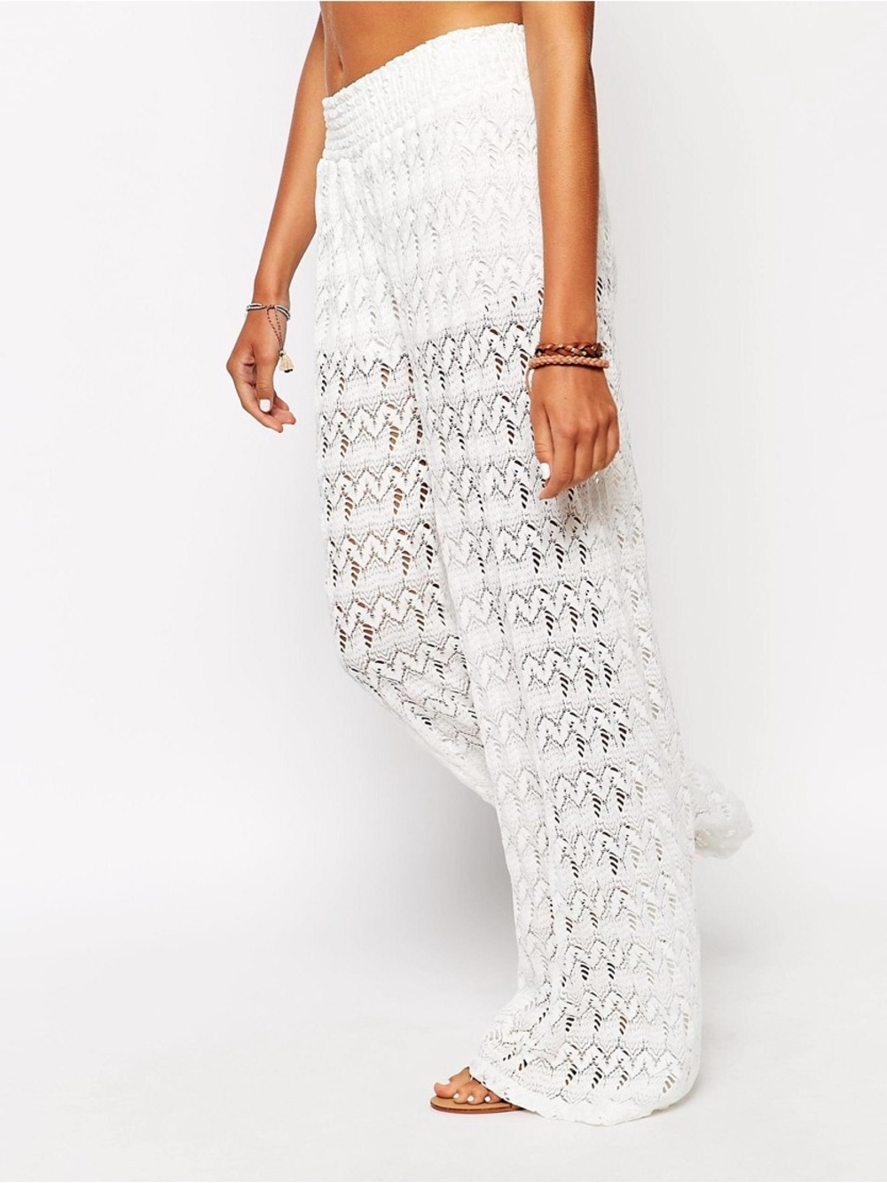 Surf Gypsy white crochet beach pants